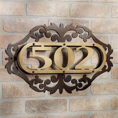 house number metal sign hanging|wall mounted house number signs.